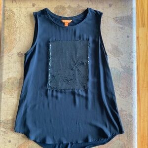 Joe Fresh Black Tank Top with Sequin Panel